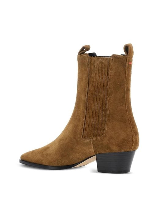 Aeyde Brown Side-Panels Pointed-Toe Ankle Boots