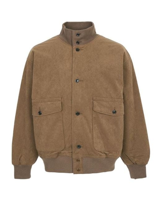 Nanamica Brown Stand-Up Collar Jacket for men