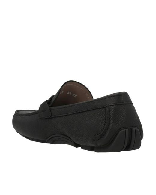 Ferragamo Black Logo Mokasin Shoes for men