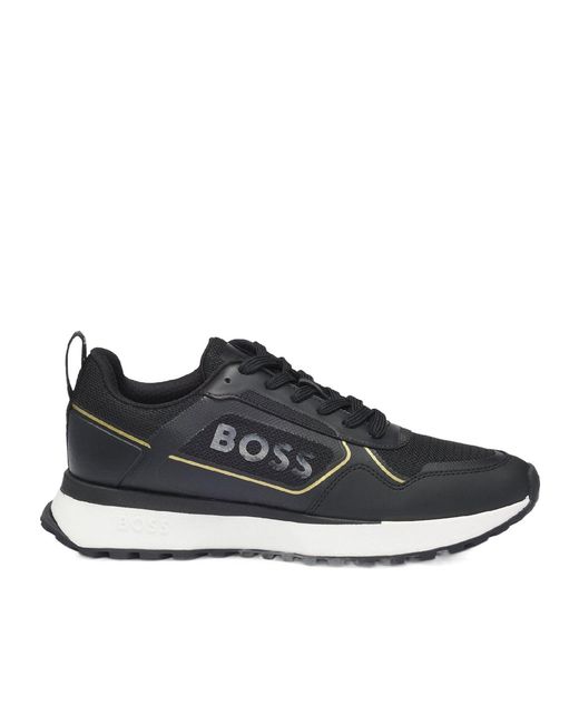 Boss Black Patterned Low-Top Trainers for men