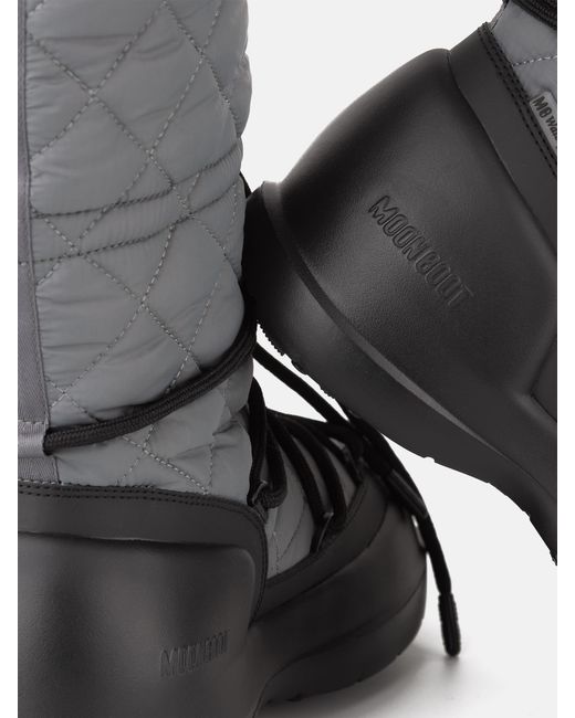 Moon Boot Gray Quilted Rain Boots for men