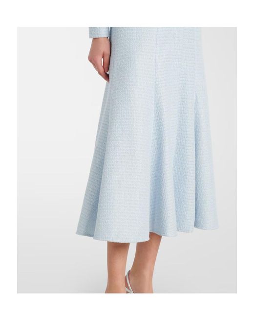 Roland Mouret Blue Jacquard Midi Dress