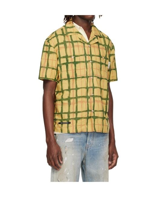 ANDERSSON BELL Metallic Plaid Short-Sleeved Shirt for men