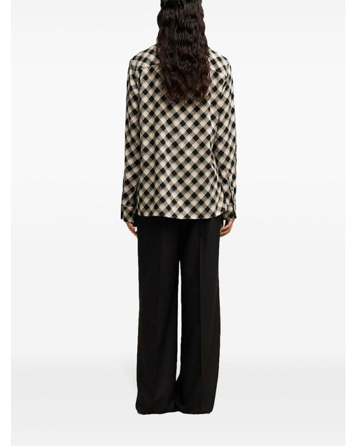 AMI Gray Ami Check Printed Twill Shirt for men