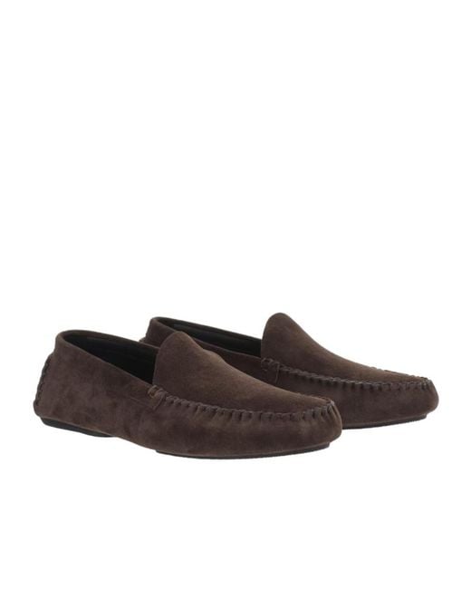 The Row Brown Suede Loafers for men