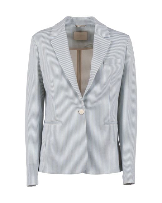 Circolo 1901 Gray Striped-Pattern Blazer