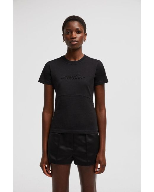 Moncler Black Logo Patch Crewneck T-Shirt