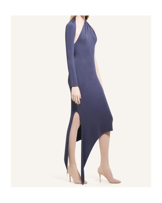 Courreges Blue Slash Crepe Maxi Dress