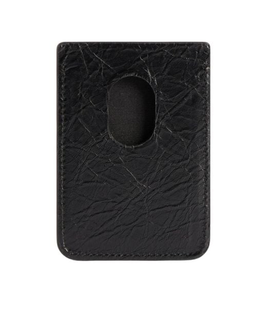 Balenciaga Black Cash Magnet Card Holder Diy Metal for men
