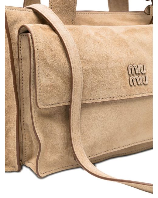 Miu Miu Natural Zippered Shoulder Bag