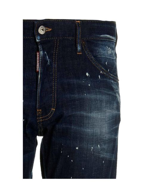 DSquared² Blue Distressed Skinny Jeans for men