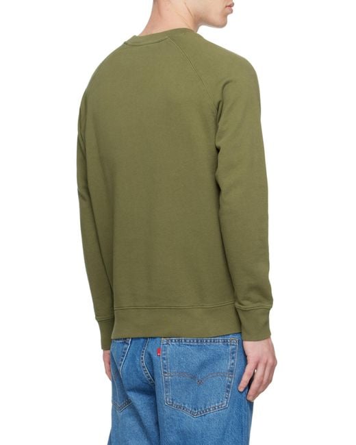Maison Kitsuné Green Logo-Patch Sweatshirt for men