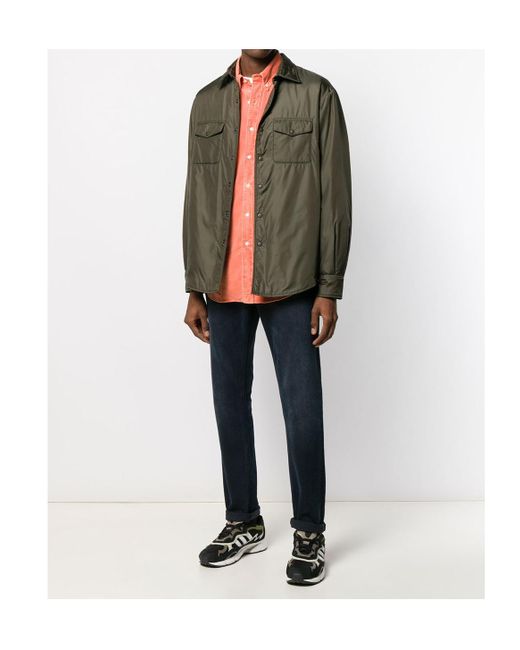 Aspesi Green Buttoned Utility Shirt Jacket for men