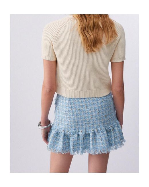 Liu Jo White Raffia-Embroidered Sweater