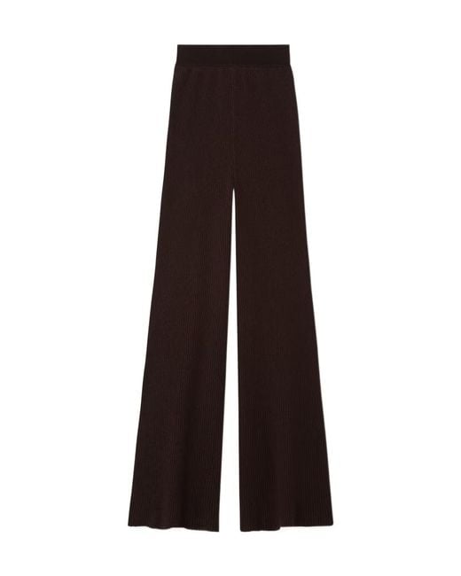 Loro Piana Brown Camino Ribbed-Knit Trousers