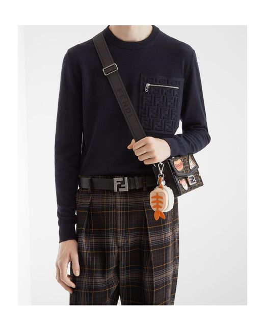 Fendi Blue Ff Motif Knit Jumper for men