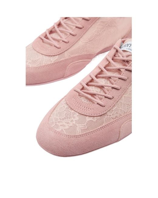 Jimmy Choo Pink Sunny Panelled Lace Sneakers