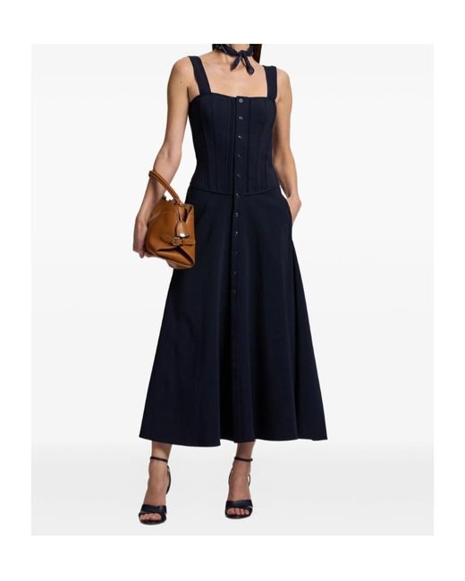 Ralph Lauren Blue Sophee Button A-Line Dress