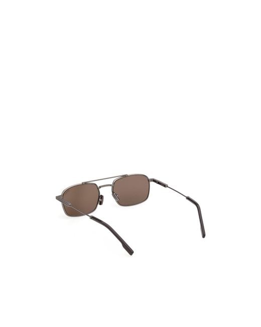 Zegna Multicolor Pilot Frame Sunglasses for men