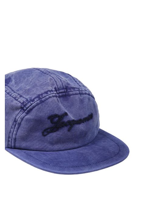 Jacquemus Blue Logo Embroidered Cap for men