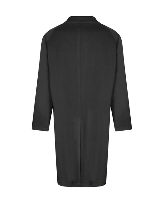 Tagliatore Black Single-Breasted Mid-Length Coat for men
