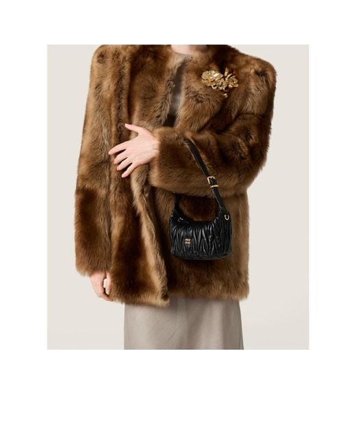 Miu Miu Black Pochette En Cuir Nappa Matelassé