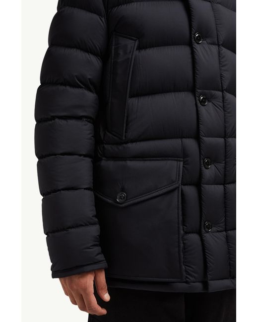 Moncler Black Clunye Hooded Mid-Length Down Jacket for men