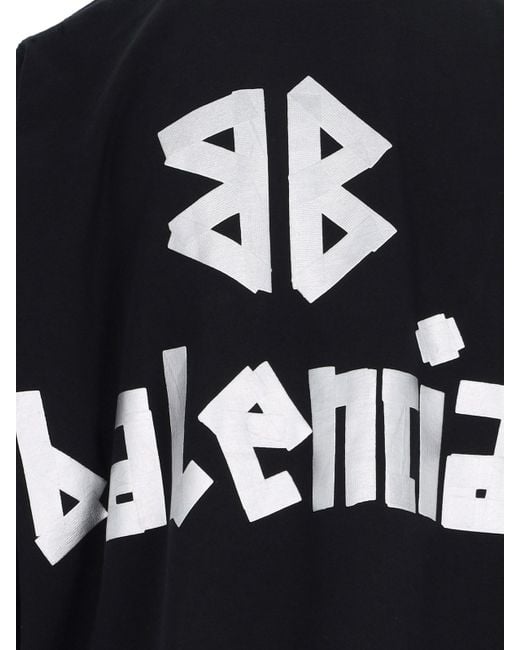 Balenciaga Black New Tape Type Oversized T-Shirt