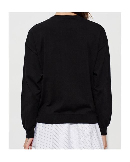 Moschino Black Intarsia Duck Motif Knitted Sweater