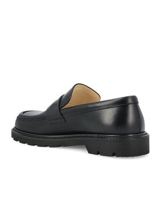Loewe Black Round-Toe Slip-On Loafers