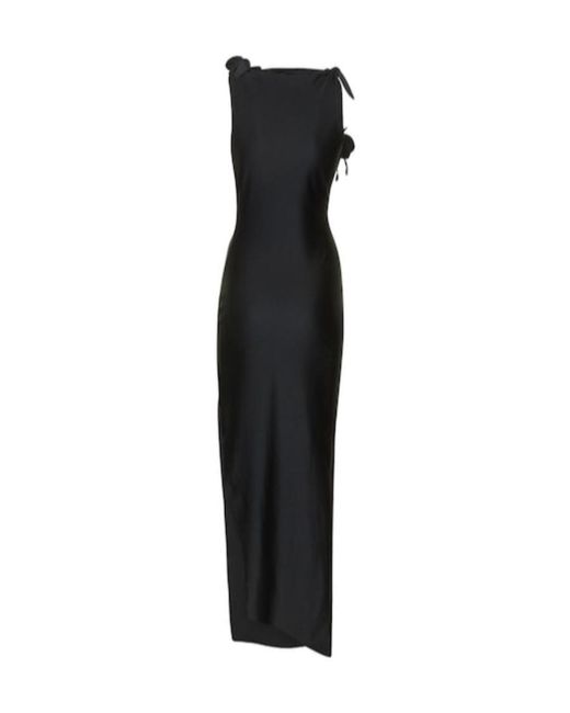 Coperni Black Asymmetrical Jersey Dress Skirt