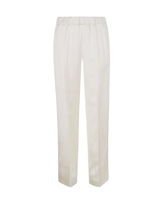 Jil Sander White Straight-Leg Side Slits Trousers