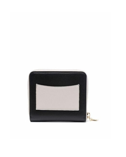Stella McCartney Black Logo Perforated Zip Around Wallet