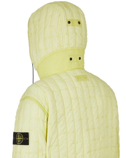 Stone Island Yellow A Cotton-Padded Suit With A Hooded Jacket for men