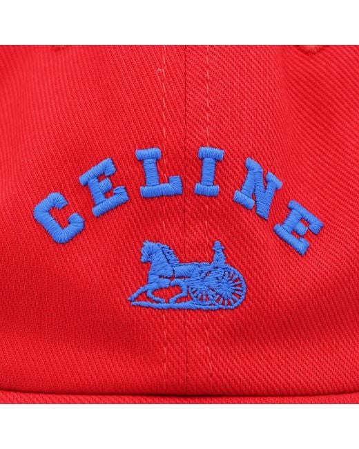 Céline Red Logo Hat for men