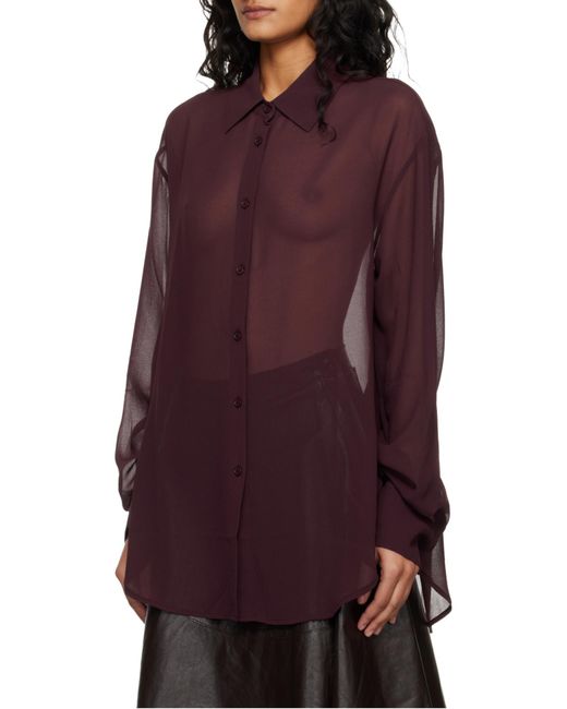 Frankie Shop Purple Sheer Long Sleeve Shirt