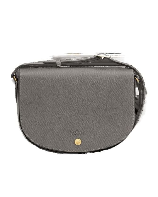 Longchamp Gray Logo-Embossed Cross Body Bag