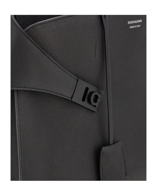 Ferragamo Black Hug Briefcase for men