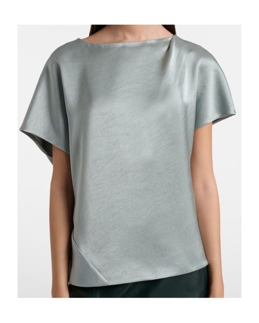 Vince Gray Satin Top