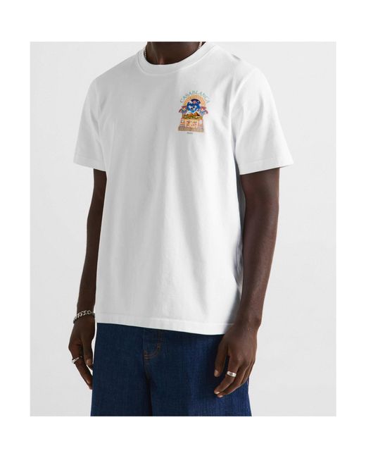 Casablanca White Printed T-Shirt for men