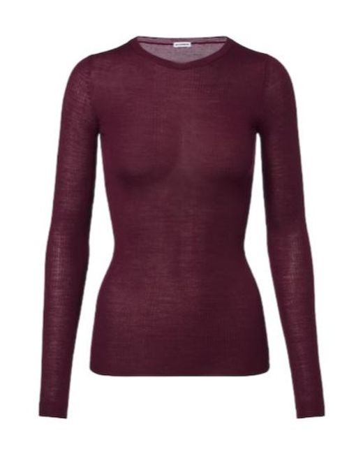Jil Sander Purple Ribbed-Knit Wool Sweater
