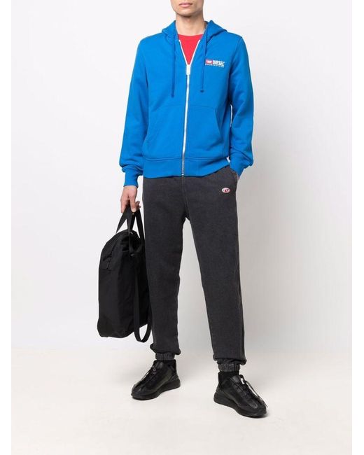 DIESEL Blue D-Lab Track Denim Pants for men