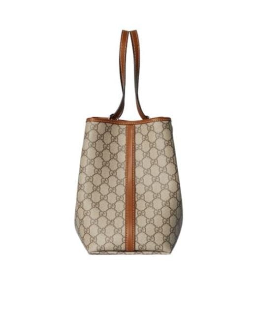 Gucci Natural Gg Emblem Large Tote Bag