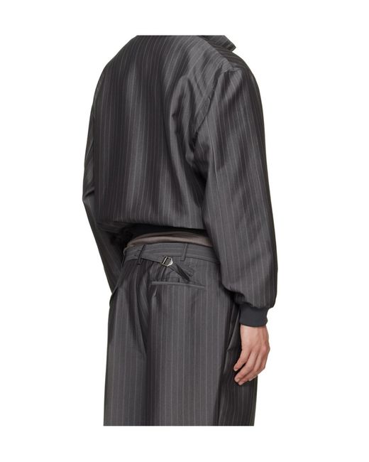 Magliano Gray X 247 Coach Tracksuit Pinstripe-Pattern Jacket for men