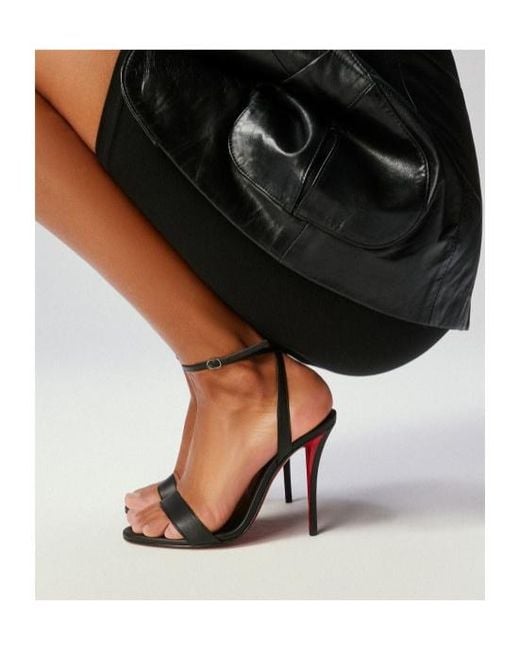 Christian Louboutin Black Miss Z Leather Heeled Sandals 100