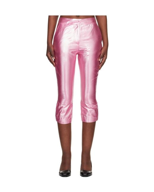 Edward Cuming Pink Knee Jerk Capri Capri Pants