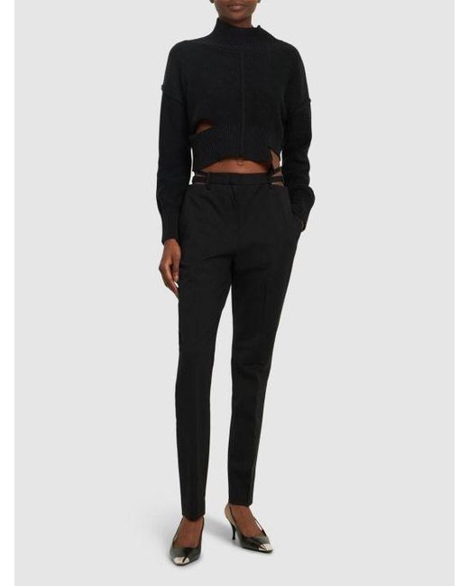 Dion Lee Black Tailored Stretch Wool Straight Pants