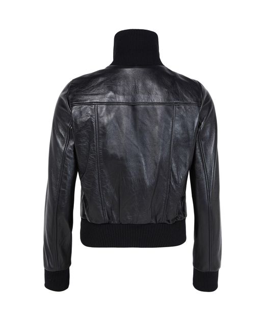 Chloé Black High-Necked Long-Sleeved Leather Jacket