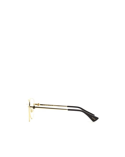 Cartier White Logo Plaque Butterfly Frame Glasses