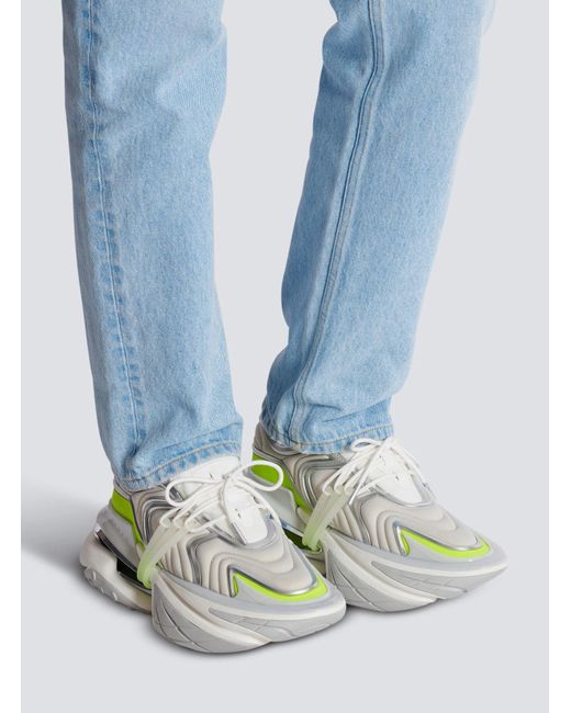 Balmain White Unicorn Wave Lace-Up Trainers for men